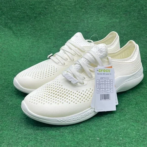 Crocs Literide 360 Pacer Almost White Shoe Men's Size 13 - Picture 2 of 3